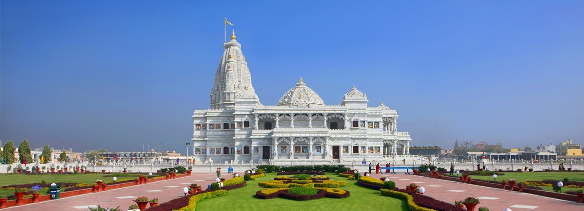 Prem Mandir in Vrindavan, photographed in 2016